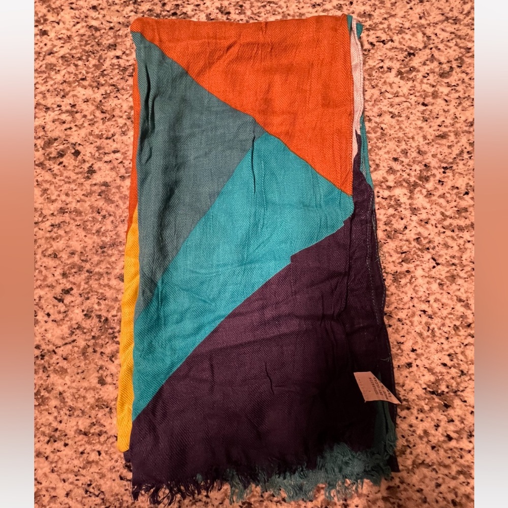 Multi-color Scarf measures 75 inches long & 20inches wide - Picture 3 of 6